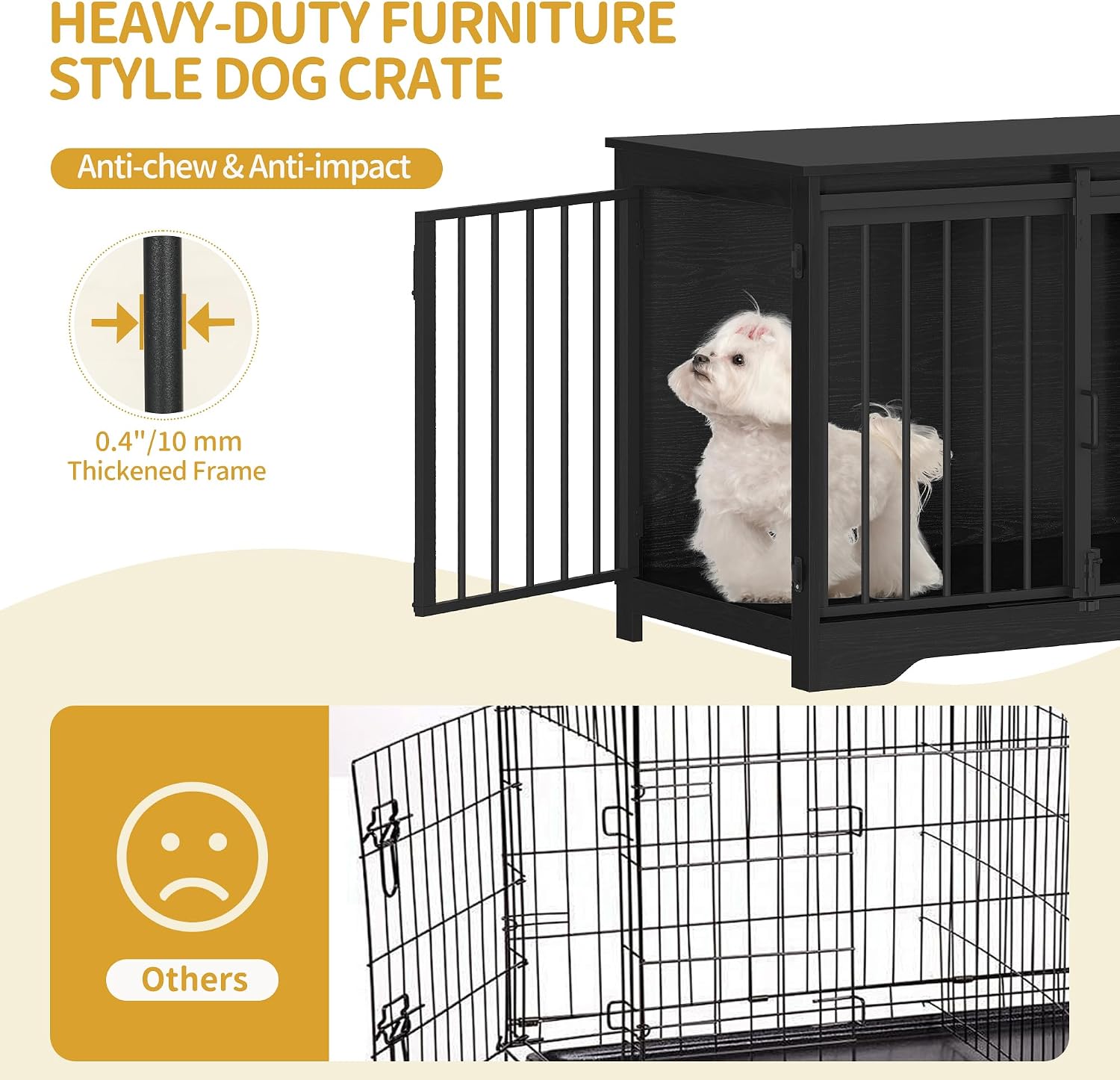 AUCT 23022 - $120 Hzuaneri 31.9" M Dog Crate Furniture Indoor Dog Kennel with Barn Door - Image 4