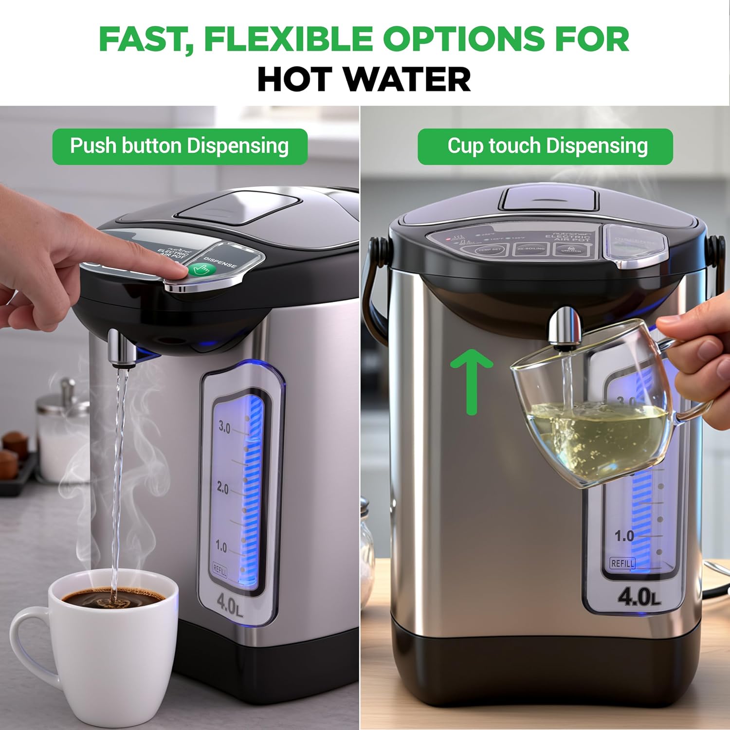 AUCT 24905 - $131 NutriChef Electric Water Boiler and Warmer - 4L/4.2Qt Stainless Steel Electric Hot Wa - Image 2