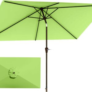 AUCT 24861 - $83 6.5'x10' Rectangular Patio Outdoor Umbrella,Large Coverage with Push-Button Tilt & UV