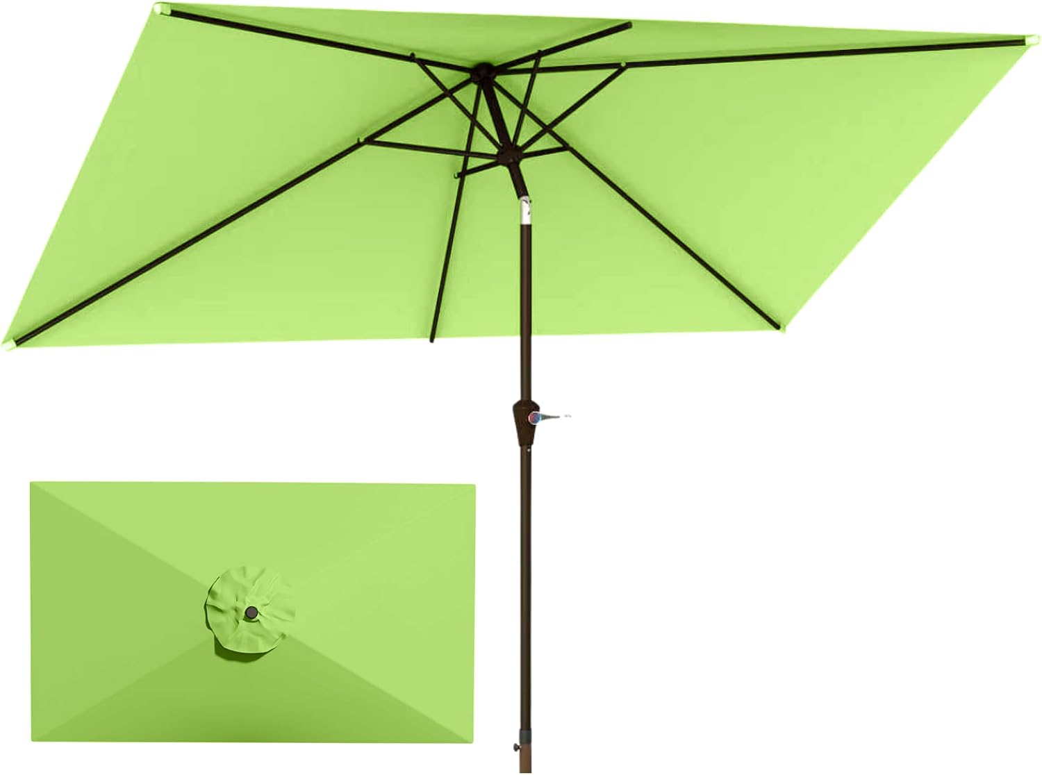 AUCT 24861 - $83 6.5'x10' Rectangular Patio Outdoor Umbrella,Large Coverage with Push-Button Tilt & UV
