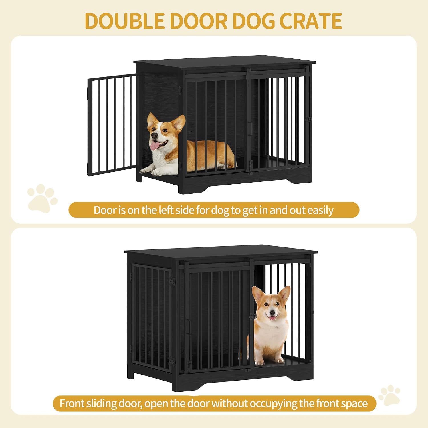 AUCT 23022 - $120 Hzuaneri 31.9" M Dog Crate Furniture Indoor Dog Kennel with Barn Door - Image 3