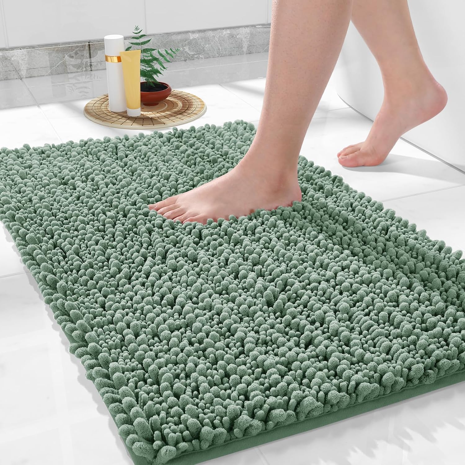 AUCT 23111 - Yimobra Large Bathroom Rugs Non Slip Washable 36x24 Inch - Ultra Soft Absorbent Chenille B