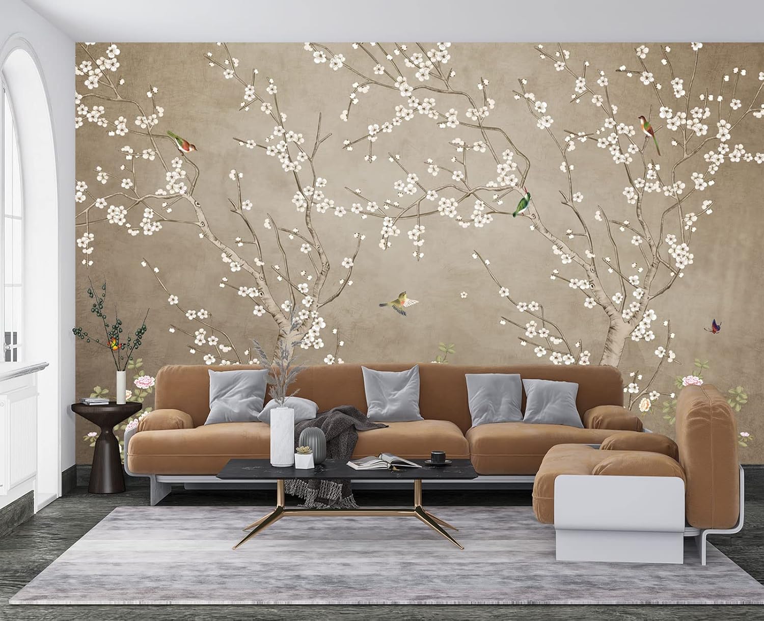 AUCT 23851 - $110 Plum Blossom Flower Bird Chinoiserie wall Mural Wallpaper for Bedroom 137" x 100"(Not - Image 2