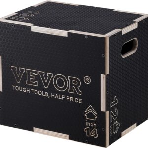 AUCT 23076 - VEVOR 3 in 1 Plyometric Jump Box, Easy-to-Assemble Wood Plyo Box for Jumping Trainers, Hom
