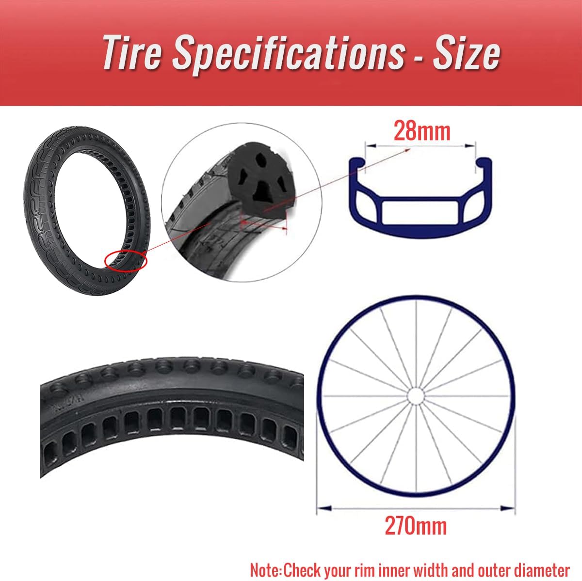 AUCT 22991 - Bicycle Solid Tire 14x2.125 Airless Rubber for 14 in Electric Bike - Image 3