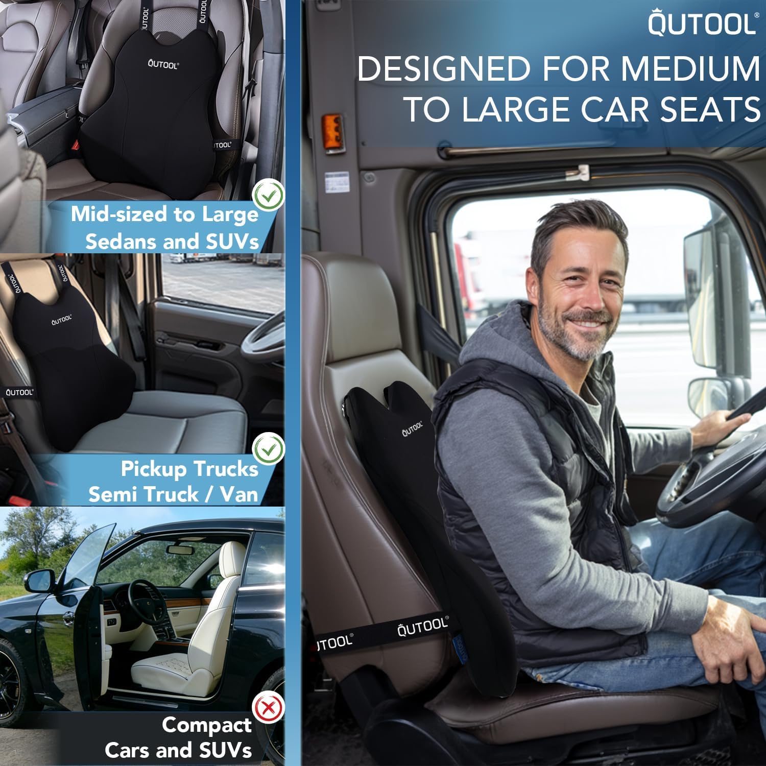AUCT 24923 - Patented Lumbar Support Pillow for Car, Truck Accessories Travel Essentials, Memory Foam B - Image 4