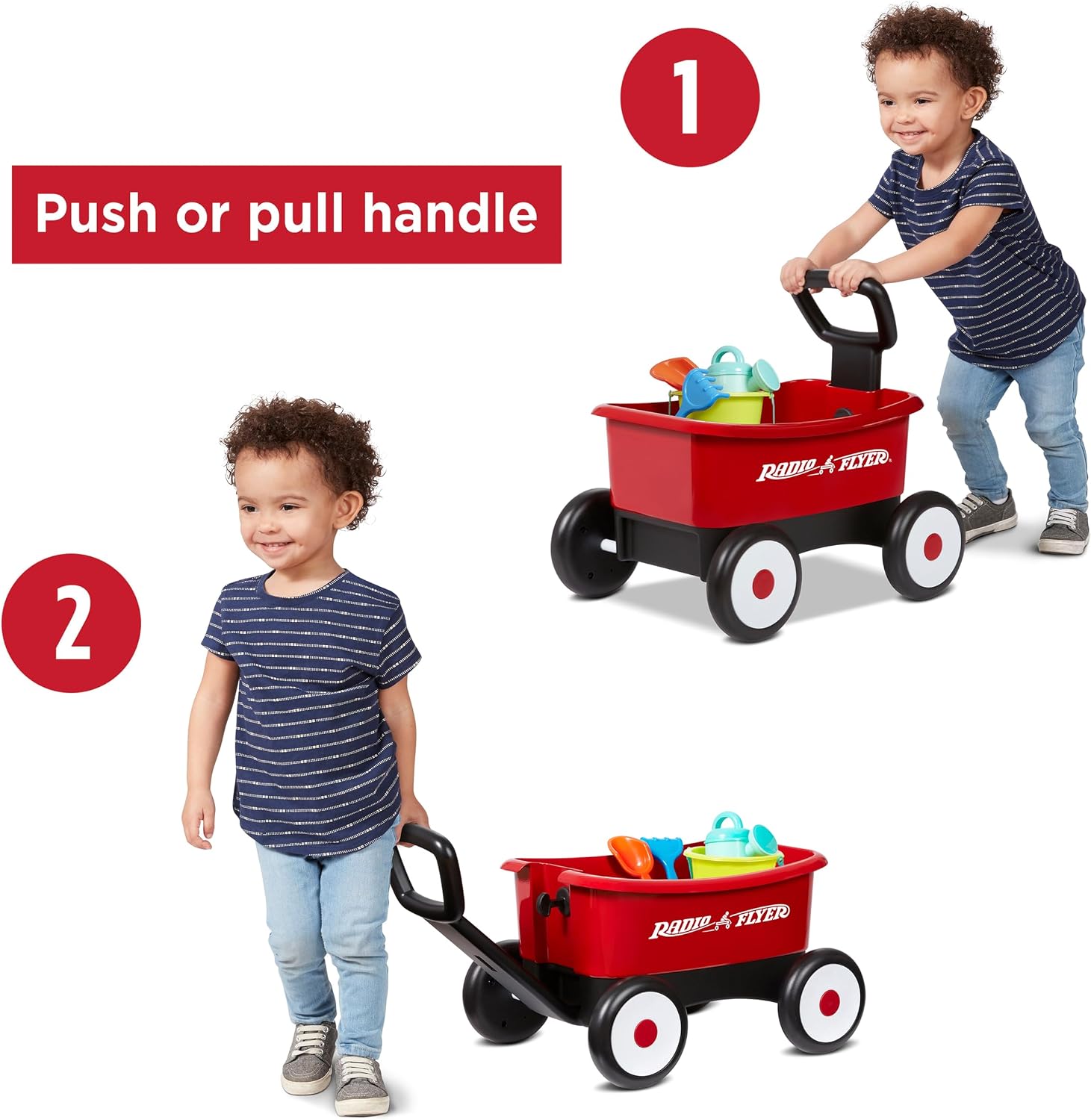 AUCT 23235 - Radio Flyer Push & Pull Walker Wagon with Garden Tools, Ages 1-4 Years, Red - Image 3