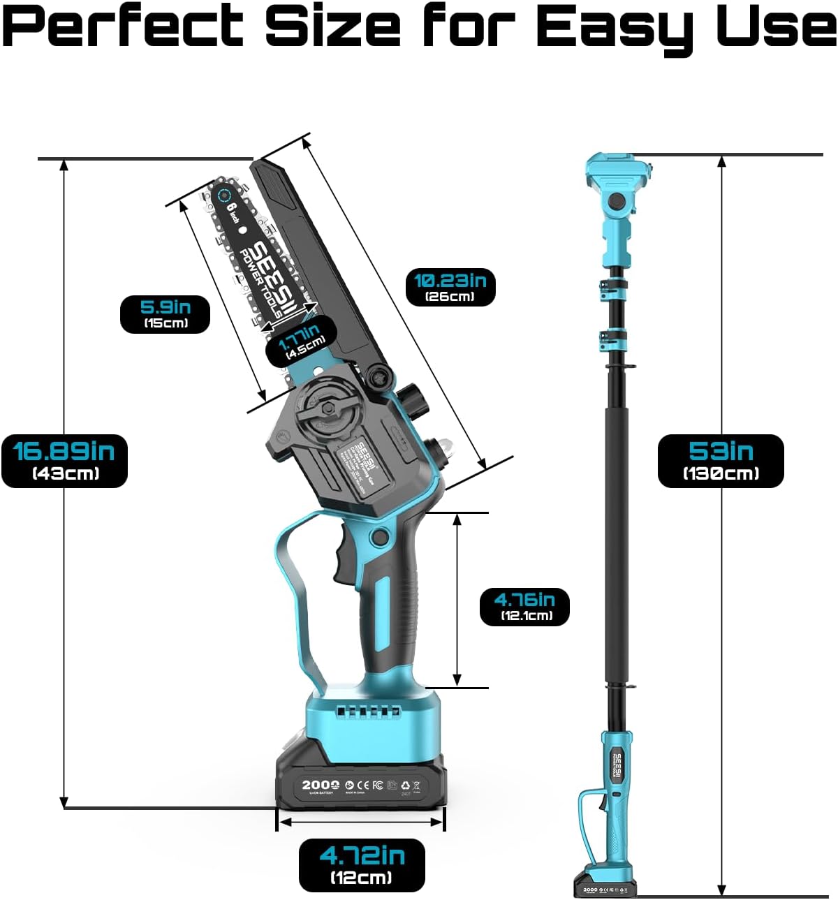 AUCT 23230 - $90 SEESII 2-in-1 Electric Pole Saws for Tree Trimming - Image 4