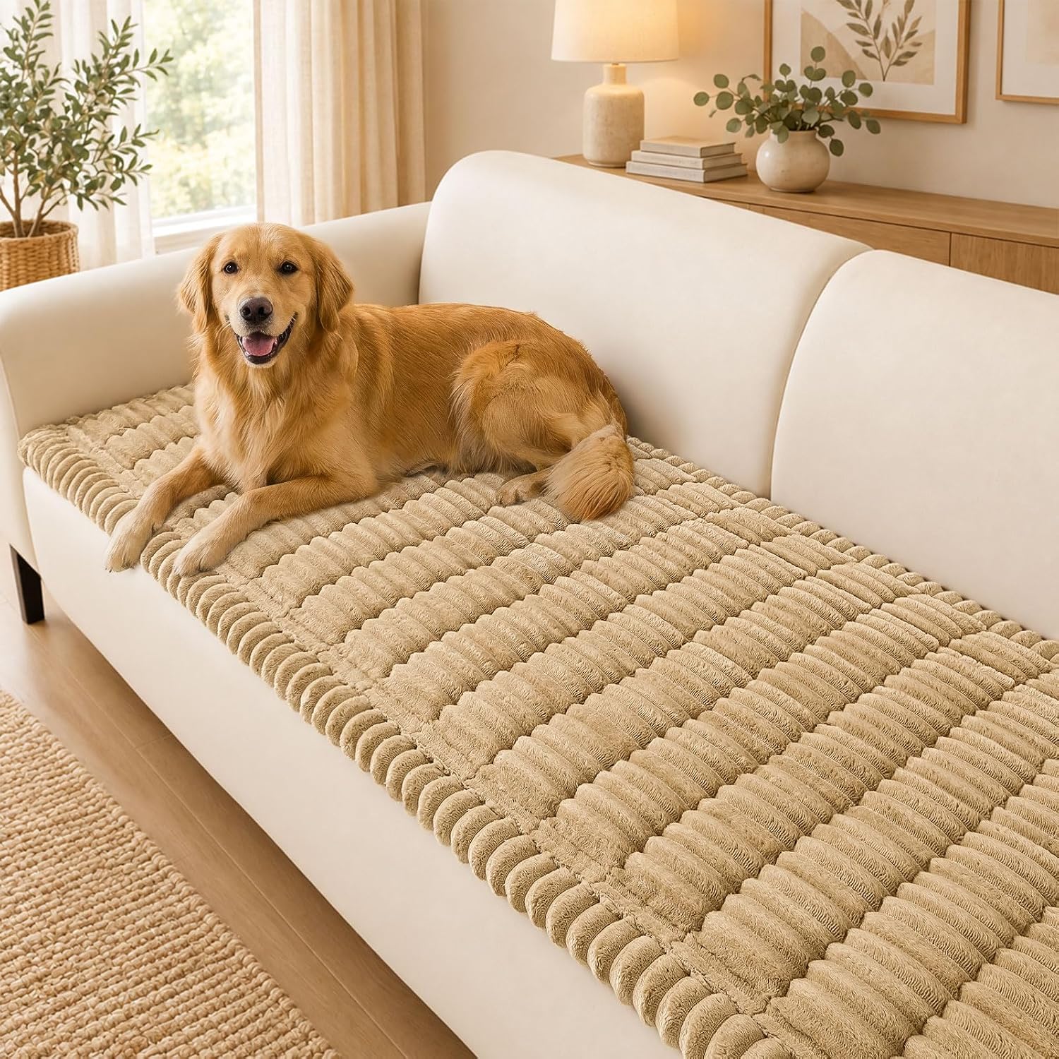AUCT 24988 - $60 Couch Cover for Dogs, Washable Non Slip Plush Flannel Sofa Protector