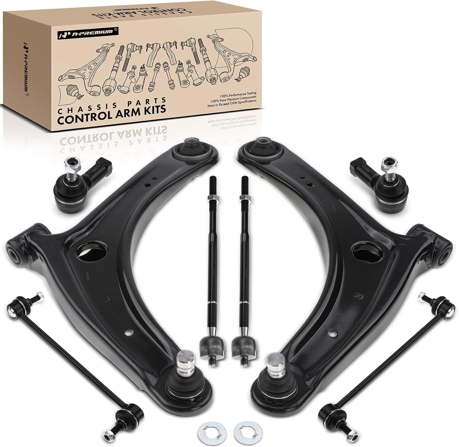 AUCT 23013 - $101 A-Premium 8Pcs Front Suspension Kit, Front Lower Control Arm, Sway Bar Link