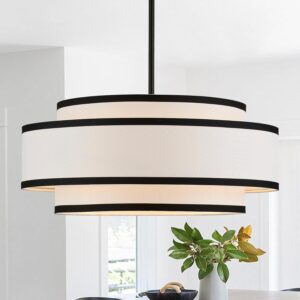 AUCT 24880 - $130 19.7" Modern Drum Chandelier, 4-Light Linen Ceiling Light Fixture