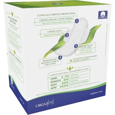 AUCT 24769 - Organyc Cotton Menstrual Pads Heavy Flow, Natural Cotton Feminine Pads for Heavy Menstrual - Image 2