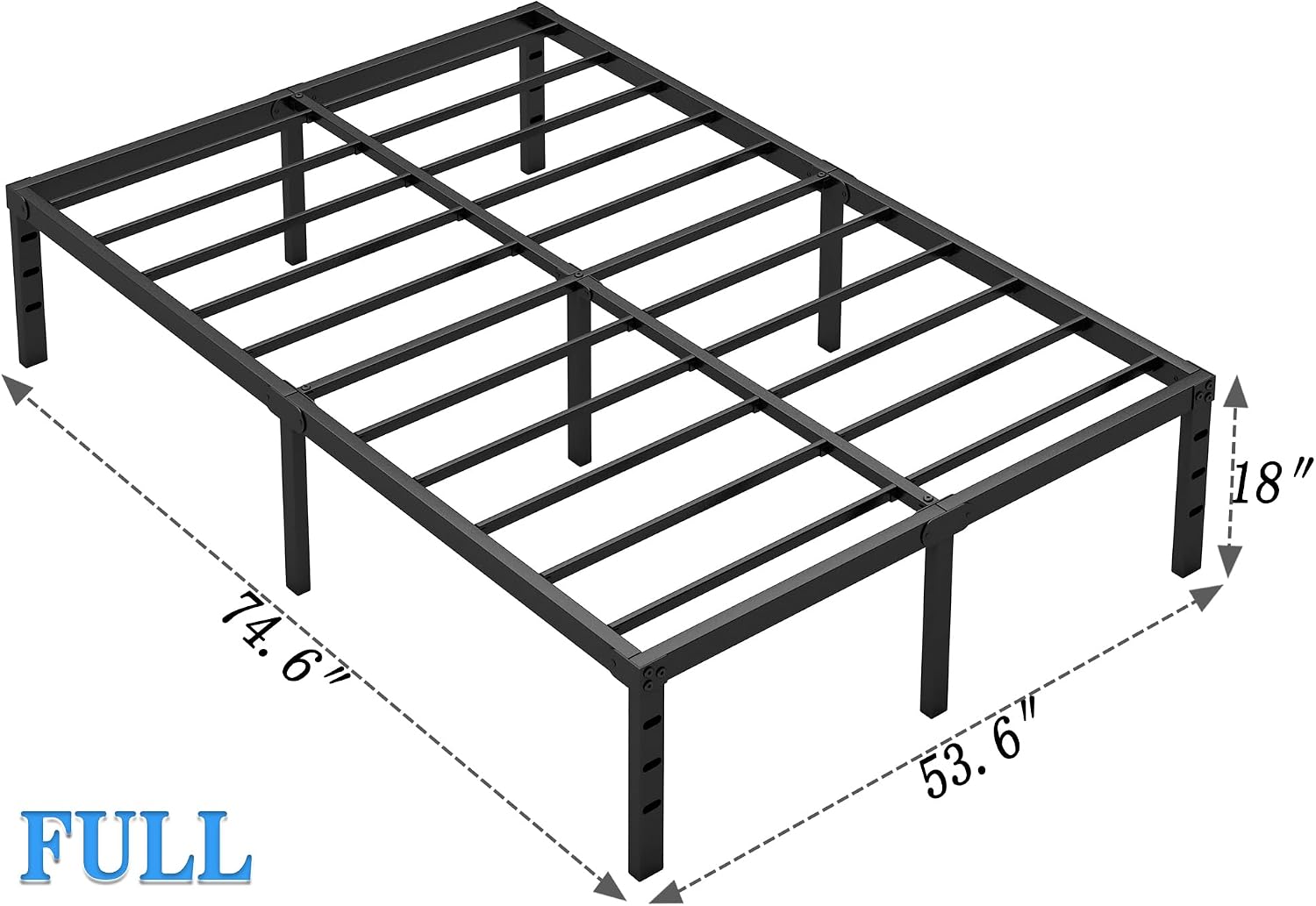 AUCT 23097 - $53 NEW JETO Metal Bed Frame,Full Size Bed Frame with Storage Space,18 Inch - Image 3