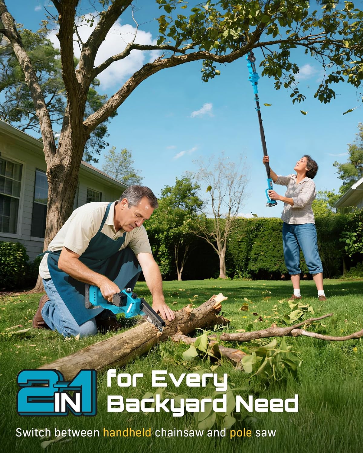 AUCT 23230 - $90 SEESII 2-in-1 Electric Pole Saws for Tree Trimming - Image 2