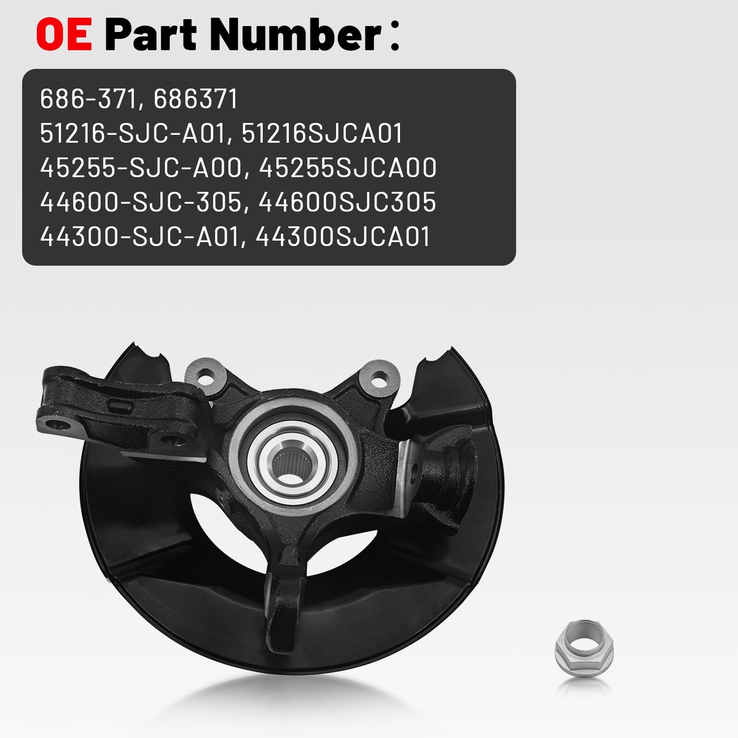 AUCT 23150 - $188 Front Left Steering Knuckle Fit for Honda Ridgeline 3.5L 2006-2014 - Image 3
