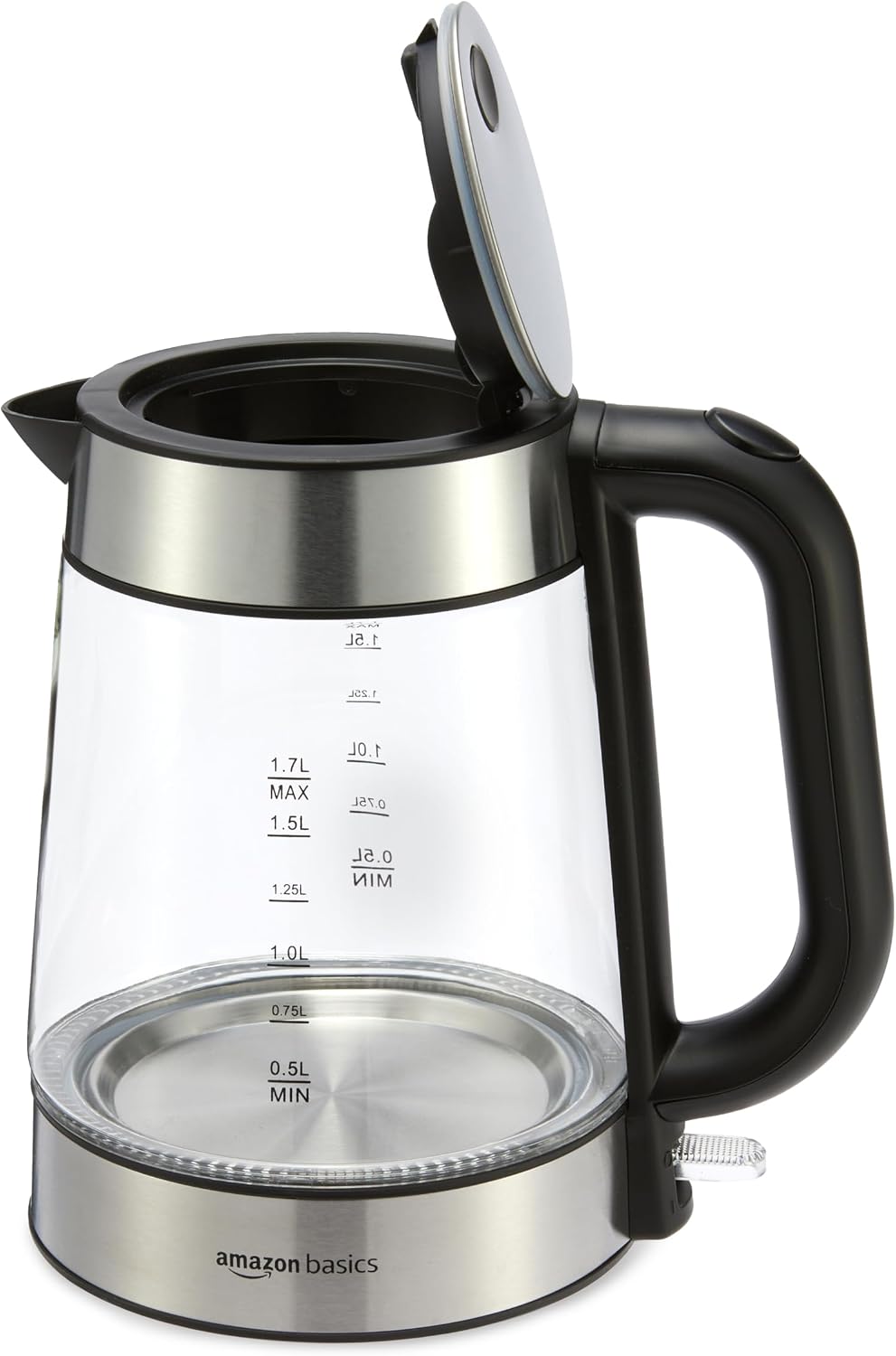 AUCT 23080 - Amazon Basics Electric Kettle with Glass Carafe for Tea and Coffee, BPA-Free, Fast Boiling - Image 4
