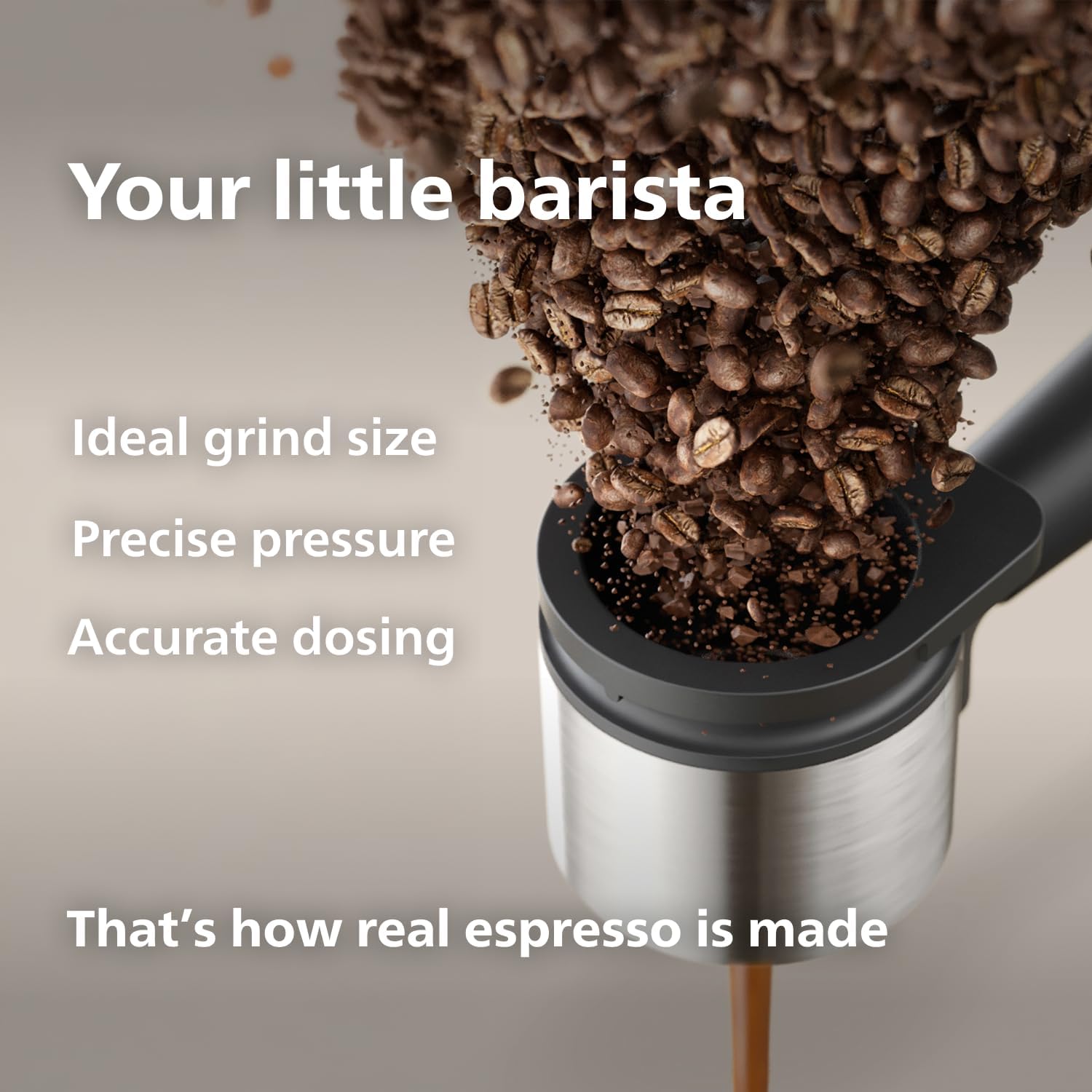 AUCT 23236 - $300 PHILIPS Baristina Espresso Machine, Grinds, Tamps & Brews, Natural White - Image 4