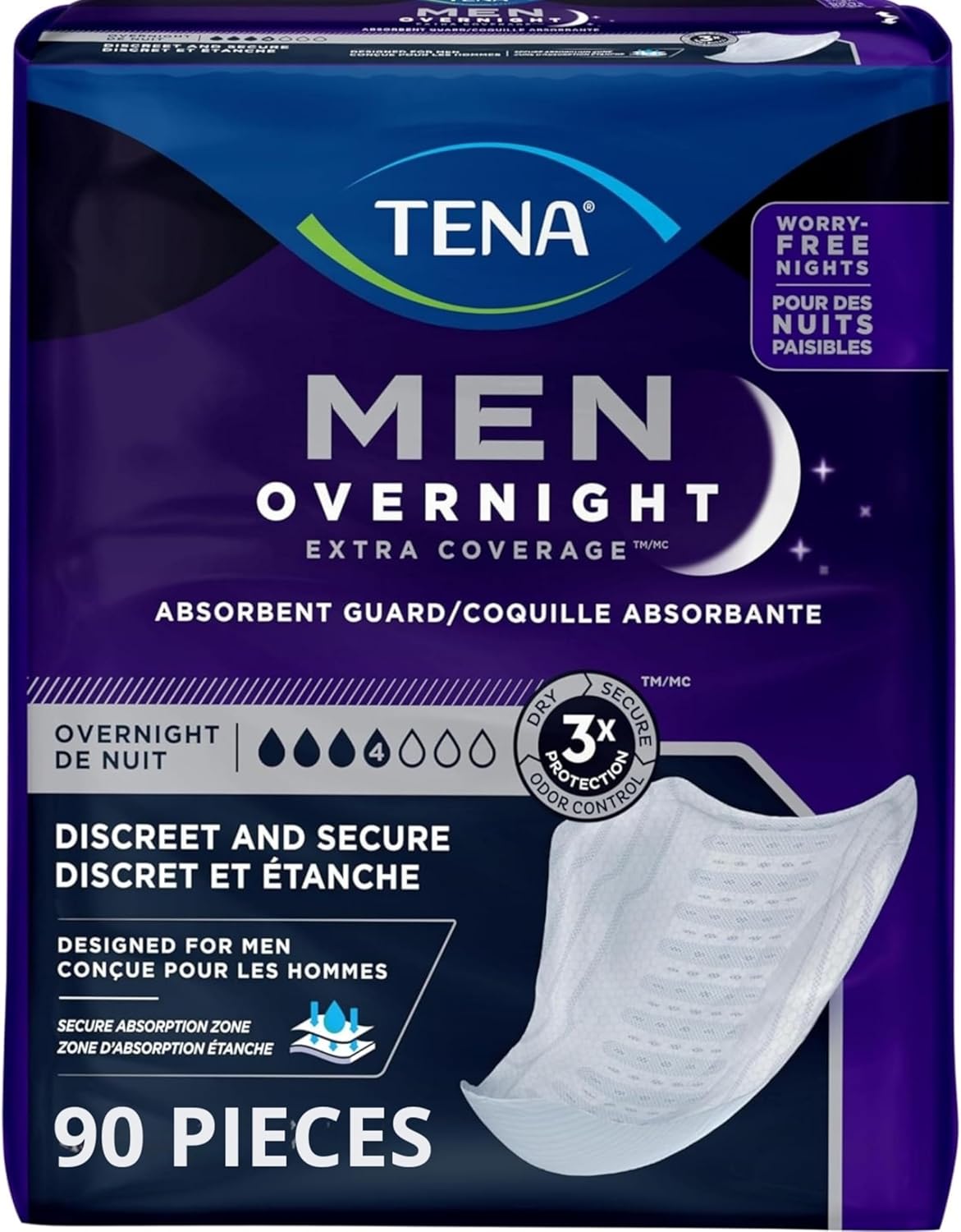 AUCT 24814 - $62 TENA Incontinence Guards, Overnight Absorbency & Advanced Odor Protection, Incontinenc