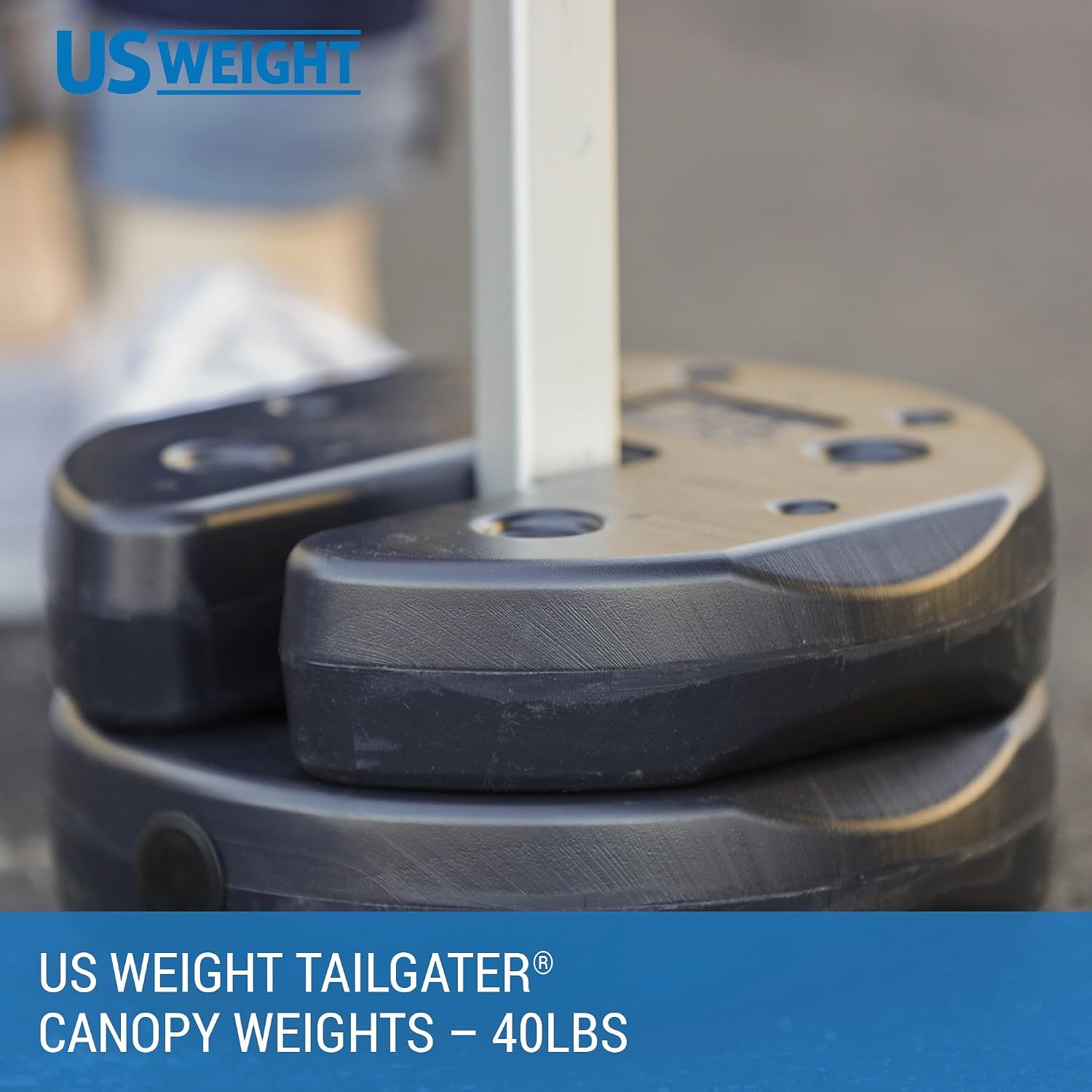 AUCT 22881 - US Weight 40 Pound Canopy Weight Set of 4 and Carry Strap with No-Pinch Design - Easy Inst - Image 2