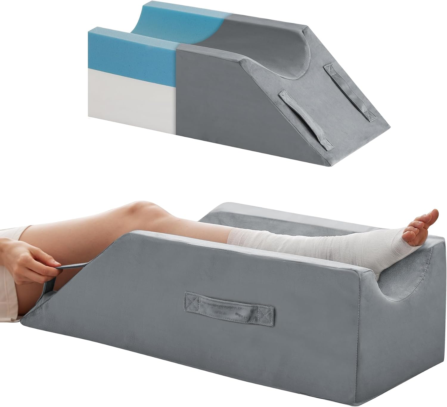 AUCT 22938 - MEGCXIT Leg Elevation Pillow for After Surgery, Wedge Pillow, Grey