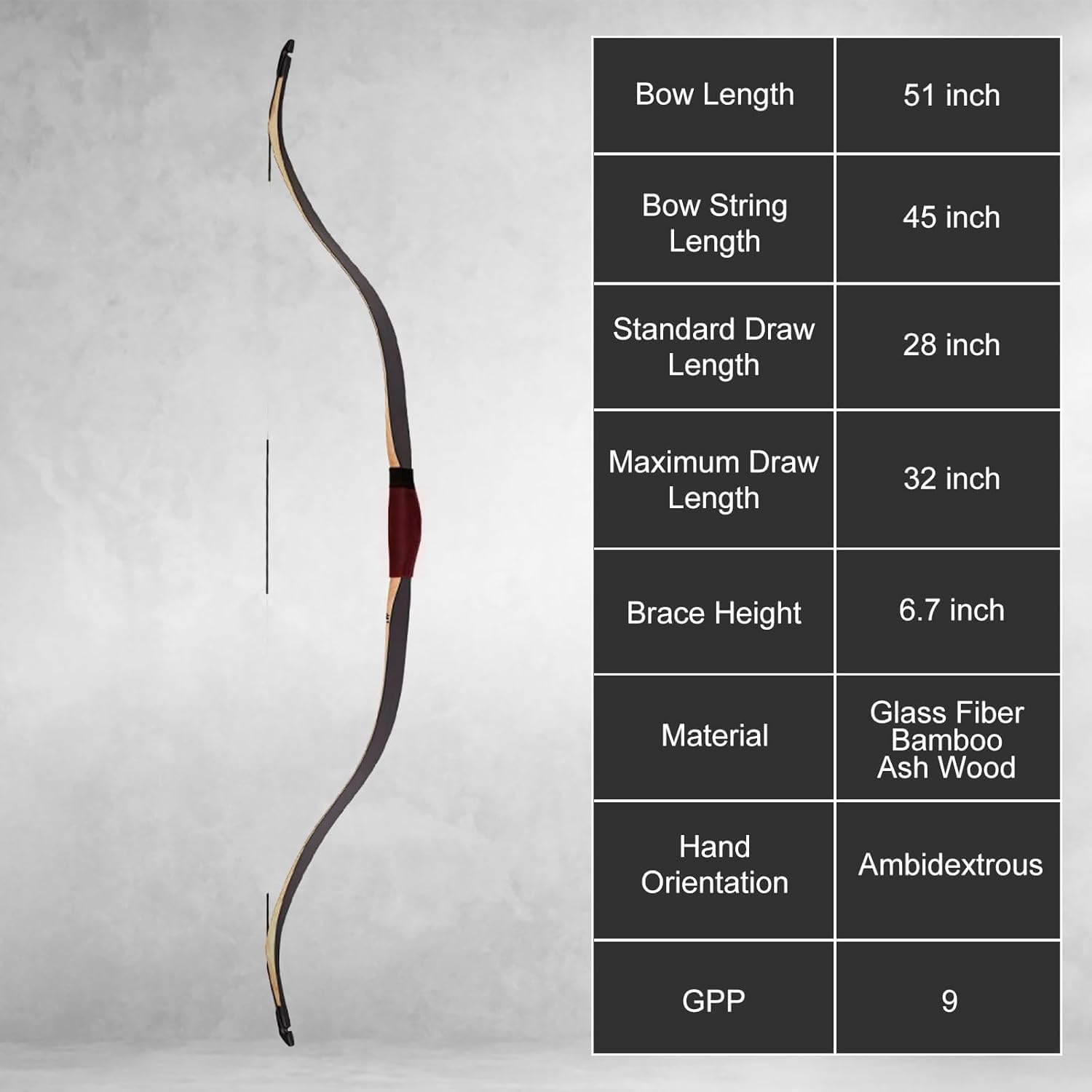 AUCT 22903 - $120 AF Archery 50" Turkish Recurve Bow Traditional Laminated Horse Bow 20-50lbs - Image 2