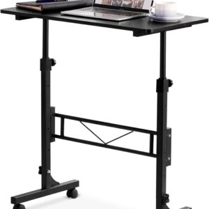 AUCT 22831 - $70 Small Standing Desk Adjustable Height,Mobile Stand Up Desk with Wheels