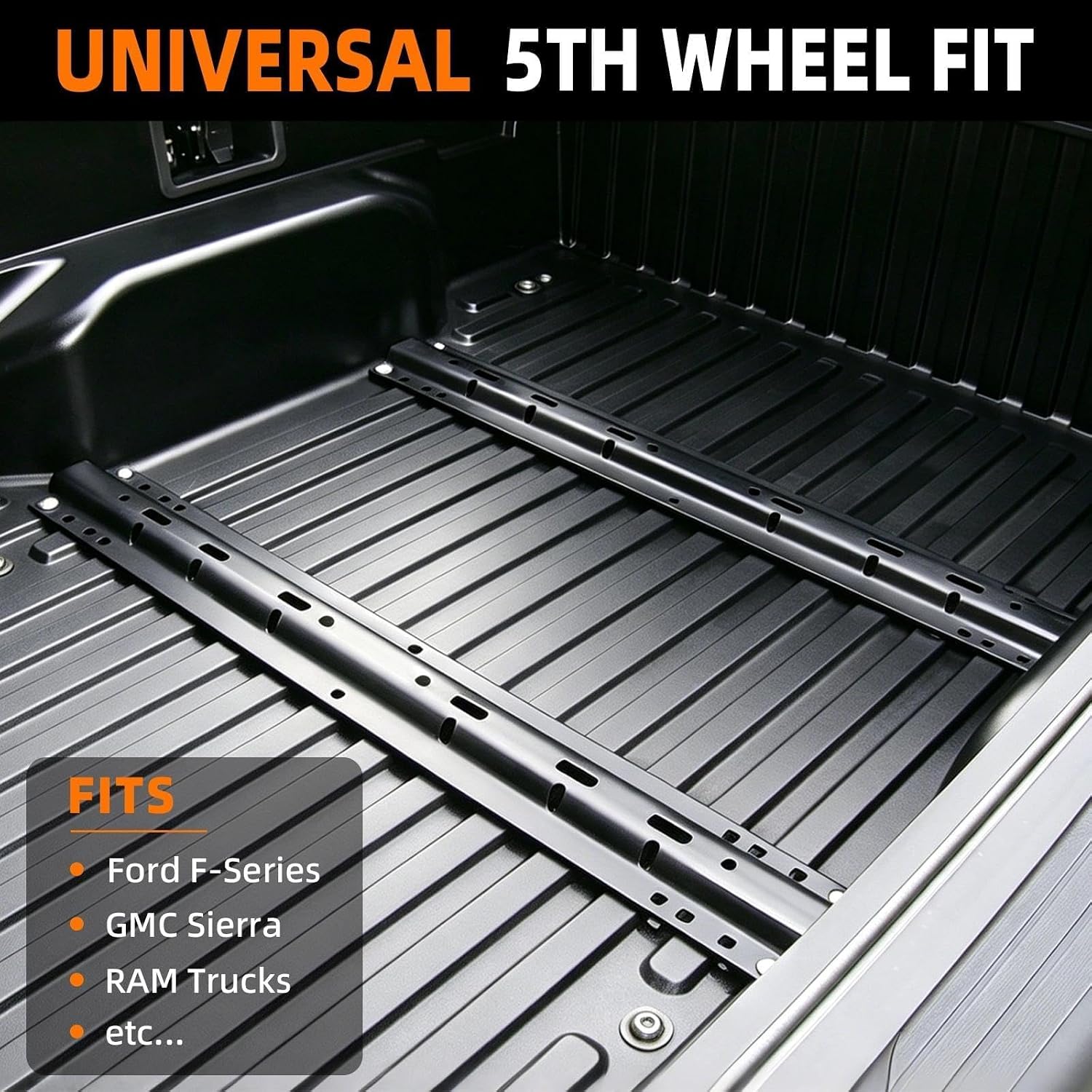 AUCT 24765 - $123 5th Wheel Hitch Rails, Heavy Duty Fifth Wheel Hitch Mount 25000 LBS - Image 3