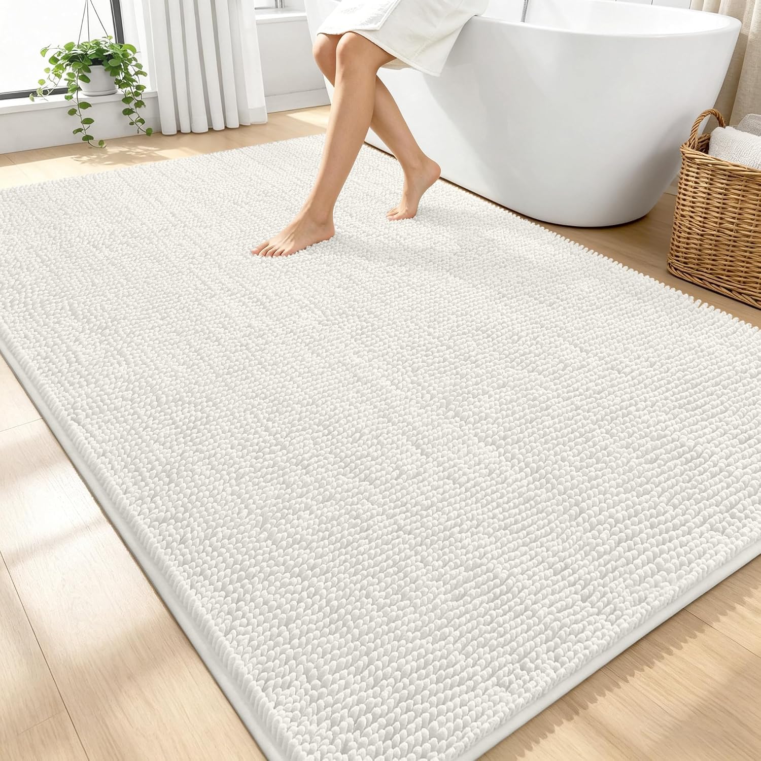 AUCT 23084 - $124 OLANLY Large Bathroom Rugs 70x46, Extra Soft Absorbent Chenille Bath Rugs