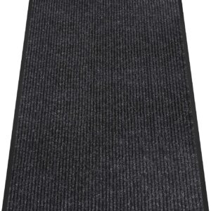 AUCT 24828 - $130 Indoor Outdoor Door Mat, 8' x 4' Doormat for Entryway, Black