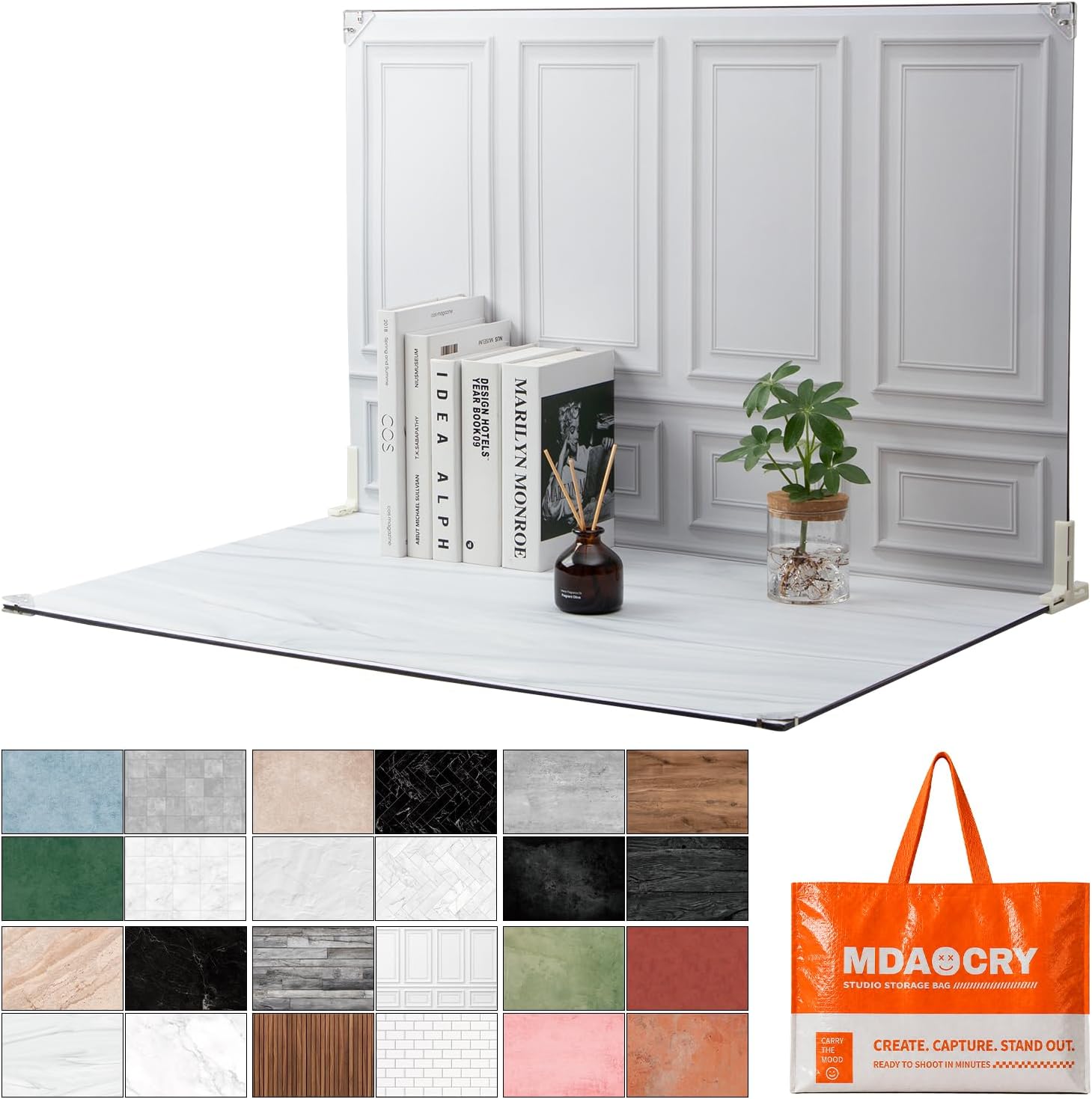 AUCT 23003 - $76 23 x 35 in Product Photography Backdrops, 12 Sheets, 24 Patterns