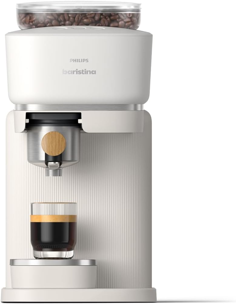 AUCT 23236 - $300 PHILIPS Baristina Espresso Machine, Grinds, Tamps & Brews, Natural White