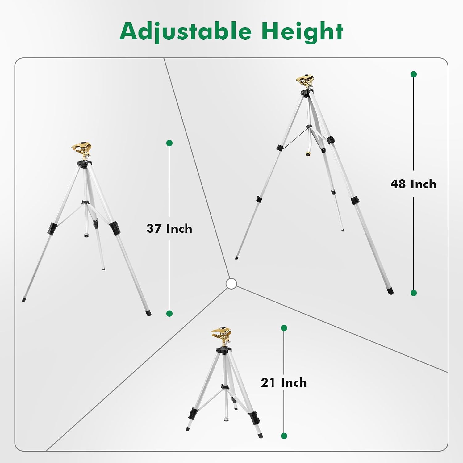 AUCT 23900 - $70 RESTMO Tripod Sprinkler 48" Large Full Metal Impact Sprinklers for Yard - Image 2