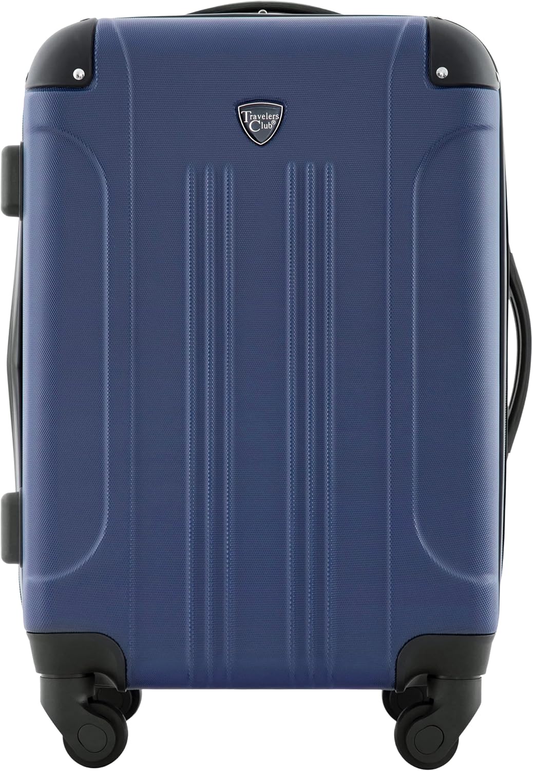 AUCT 23207 - $59 Travelers Club Chicago Hardside Expandable Spinner Luggage, Navy Blue, 22" Carry-On