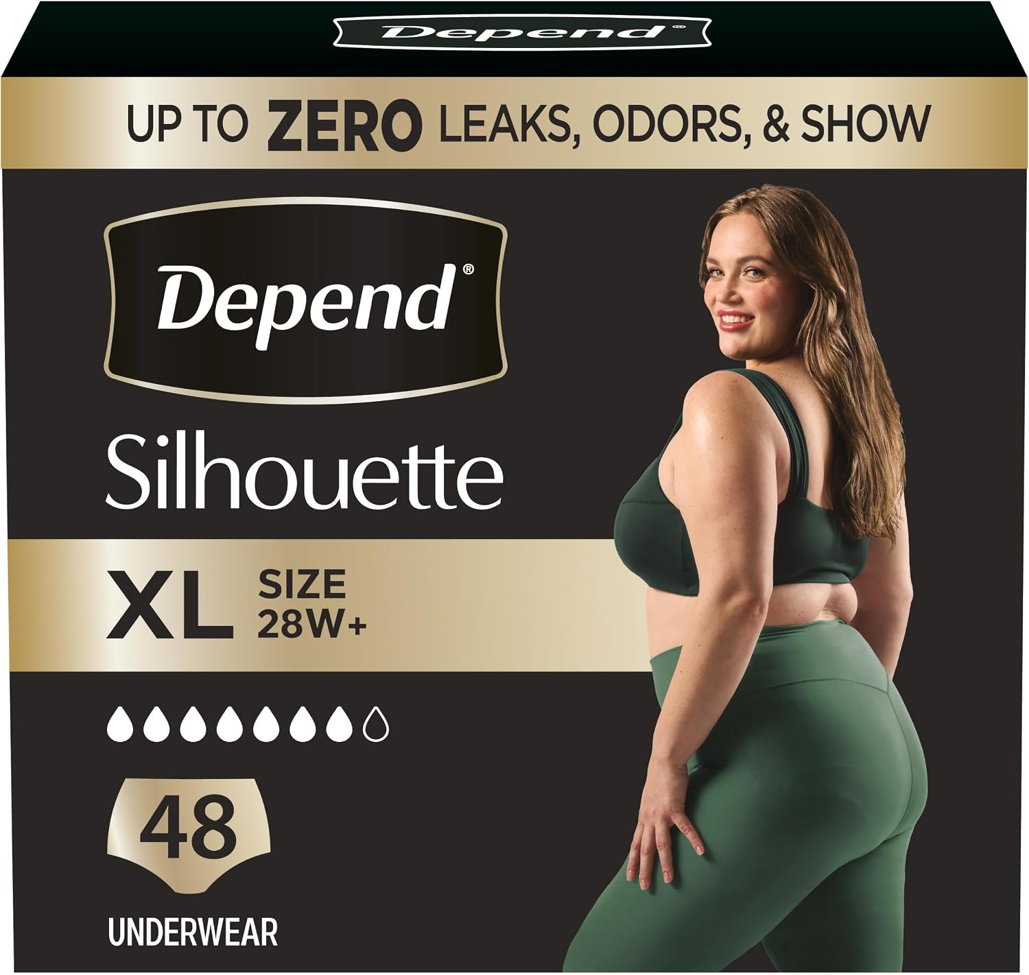 AUCT 24985 - $88 Depend Silhouette Adult Diapers, Incontinence & Postpartum Bladder Leak Underwear for