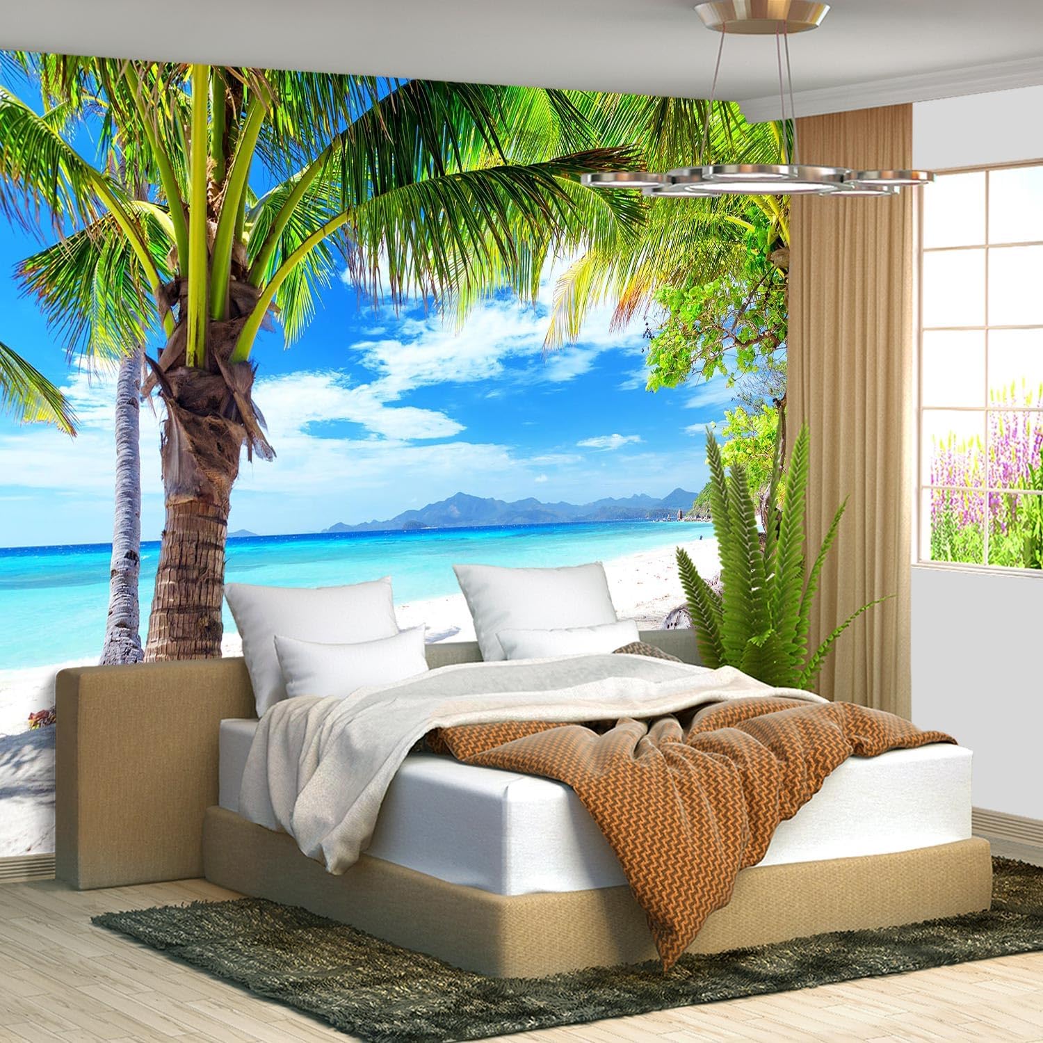 AUCT 25351 – $130 Beach Mural Ocean Backgrounds Coastal Beachy ...