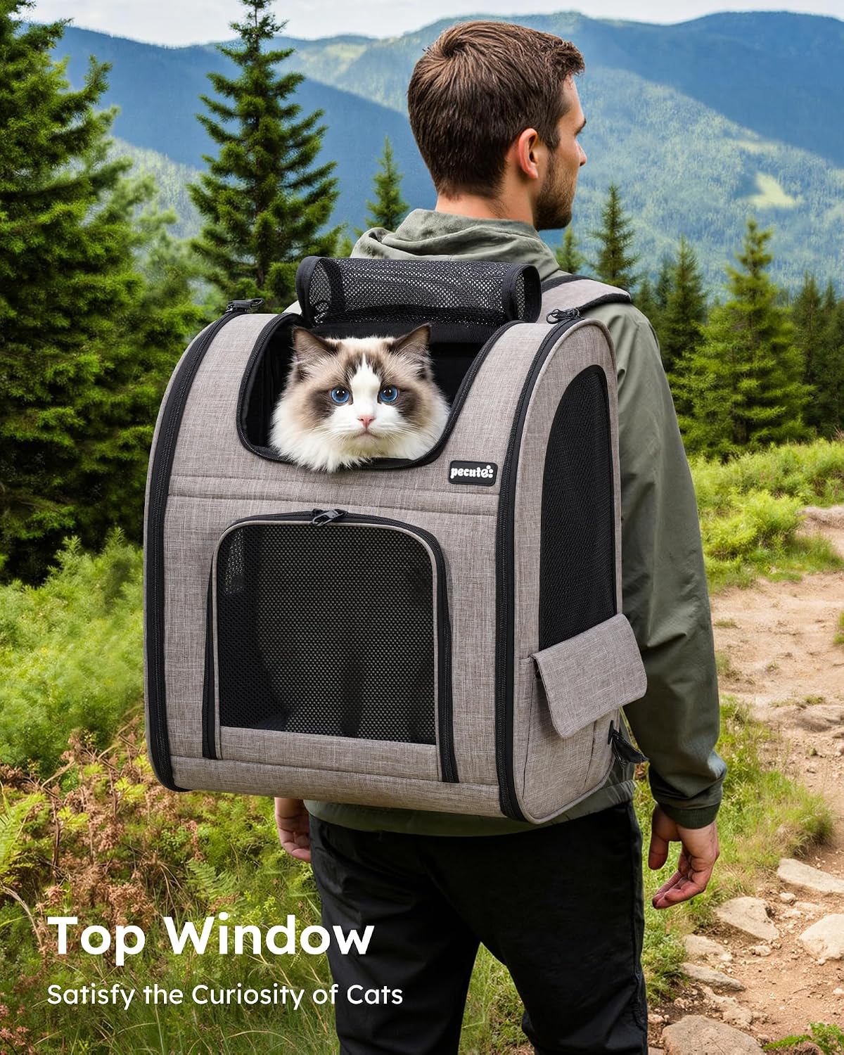 AUCT 23170 - $66 pecute Cat Backpack Expandable, Dog Carrier Backpack Breathable, Large - Image 4