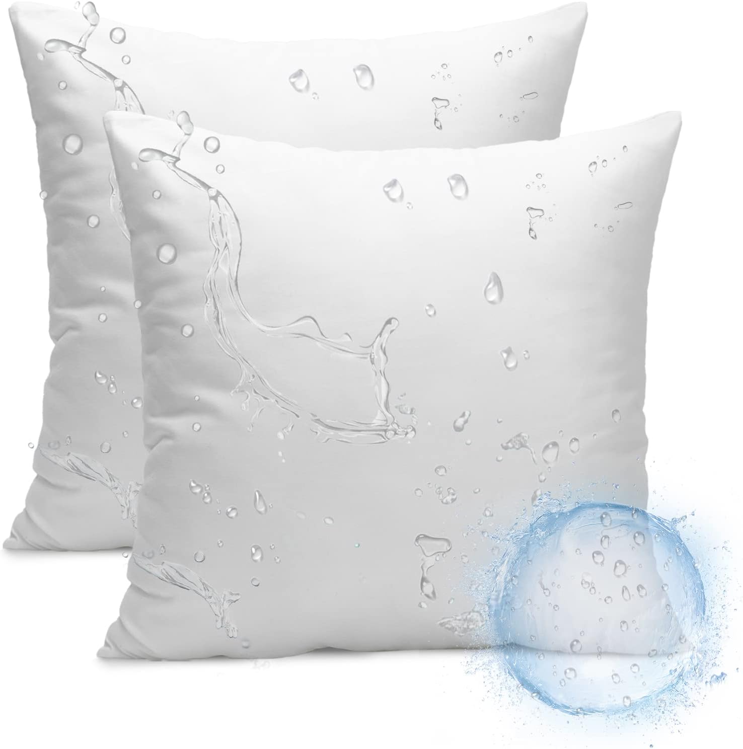 AUCT 23589 - Ashler 20 x 20 Outdoor Pillows, Waterproof Inserts Set of 2, Throw Pillow