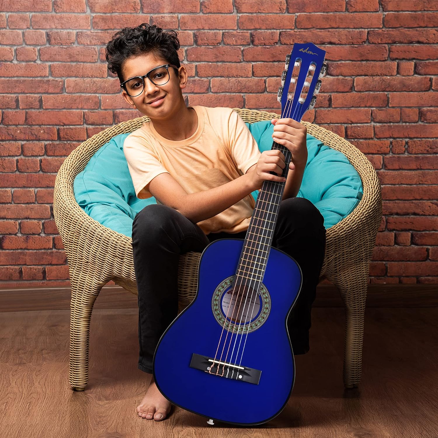 AUCT 23738 - $69 ADM Beginner Acoustic Classical Guitar 30 Inch Nylon Strings Wooden Guitar Bundle Kit - Image 2