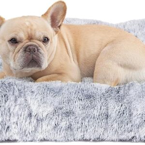 AUCT 24984 - EHEYCIGA Fluffy Dog Crate Bed for Medium Dogs, Plush Crate Pad, Grey