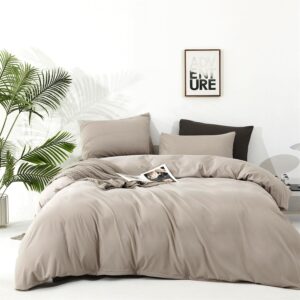 AUCT 23117 - $90 Cottonight Beige Comforter Set California King Cream Khaki Bedding Comforter Set Cal K