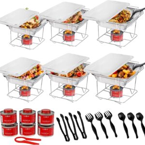 AUCT 23217 - Alpha Living 6 Pack - Disposable Chafing Dish Buffet Set, Half Size Pans, Welded Body Food