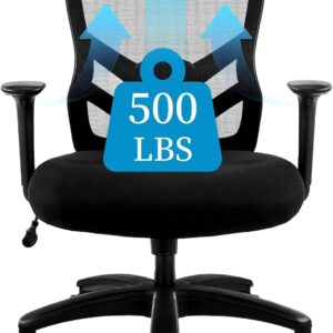 AUCT 22722 - $150 YFO Big and Tall Office Chair 500LBS, Heavy Duty Ergonomic Mesh Chair