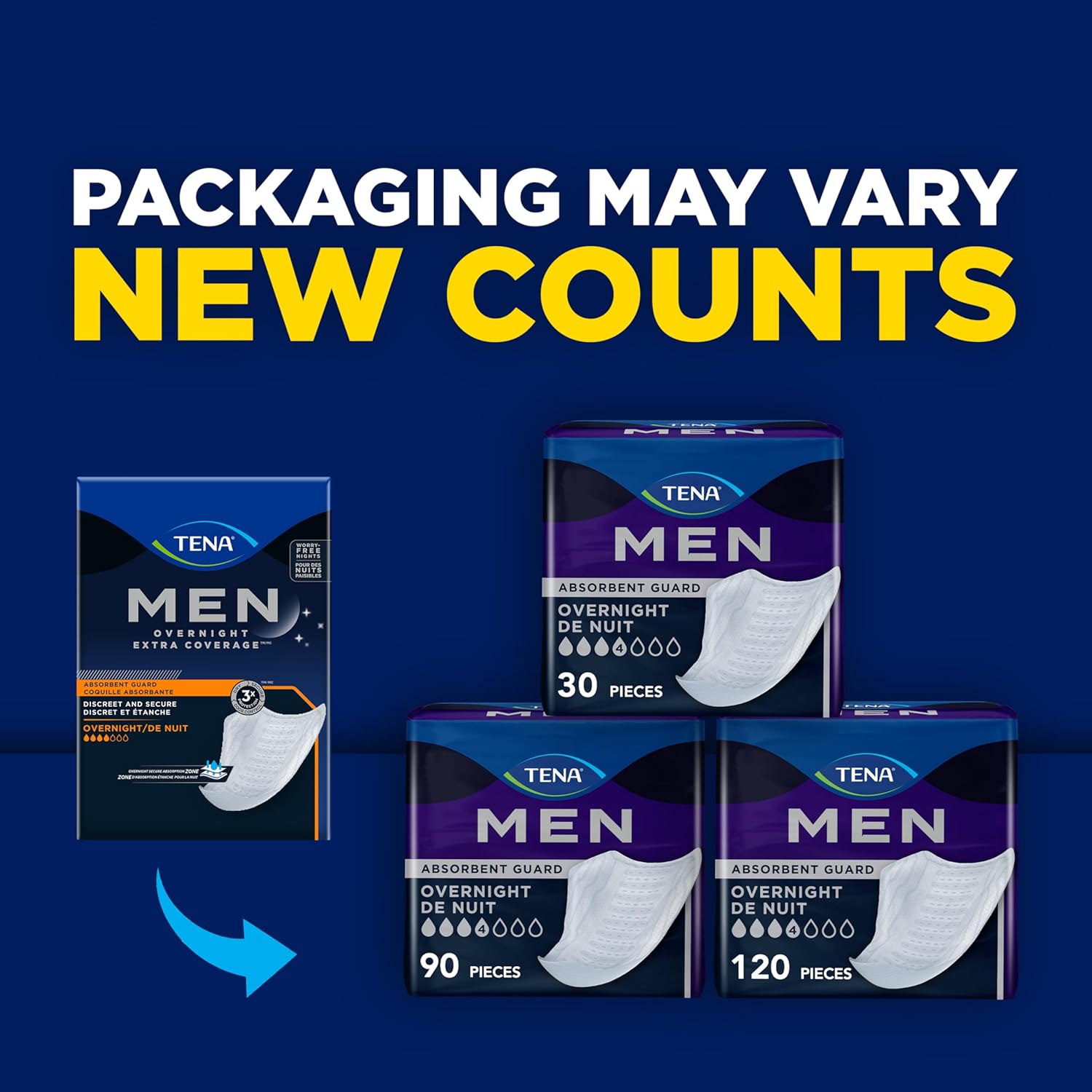 AUCT 24814 - $62 TENA Incontinence Guards, Overnight Absorbency & Advanced Odor Protection, Incontinenc - Image 2