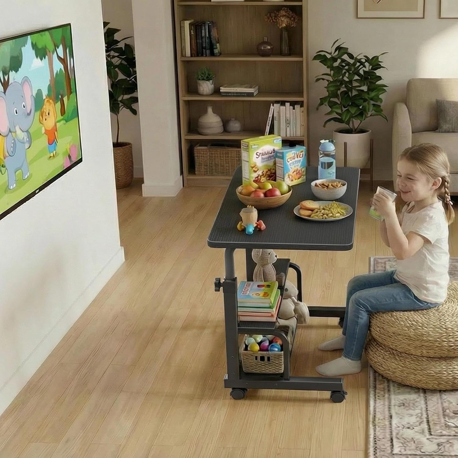 AUCT 23253 - WINAZ Small Portable Rolling Kids Desk - 32" Mobile Laptop Desk with Wheels for Small Spac - Image 2