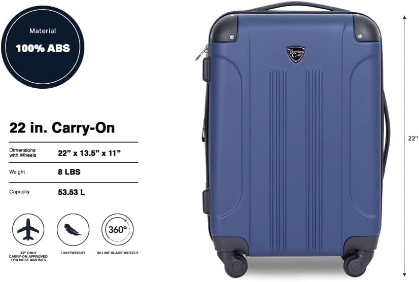 AUCT 23207 - $59 Travelers Club Chicago Hardside Expandable Spinner Luggage, Navy Blue, 22" Carry-On - Image 2
