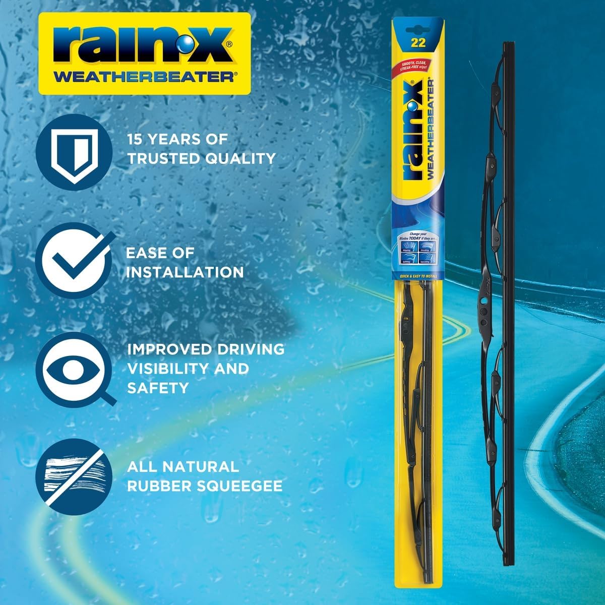 AUCT 24867 - Rain-X 820145 WeatherBeater Wiper Blades, 26" and 18" Windshield Wipers (Pack of 2), Autom - Image 3