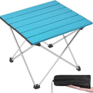 AUCT 22794 - Grope Portable Camping Table,Aluminum Folding Beach Table (Deep Blue-M)