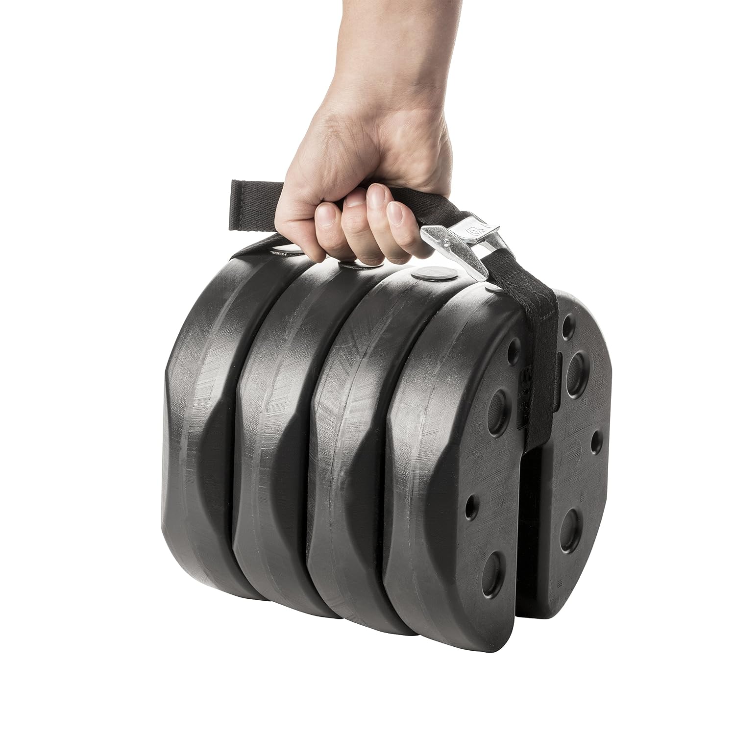 AUCT 22881 - US Weight 40 Pound Canopy Weight Set of 4 and Carry Strap with No-Pinch Design - Easy Inst