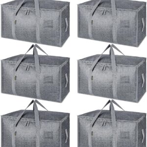 AUCT 23115 - BALEINE 6-Pack Oversized Moving Bags with Reinforced Handles, Heavy-Duty Storage Tote for