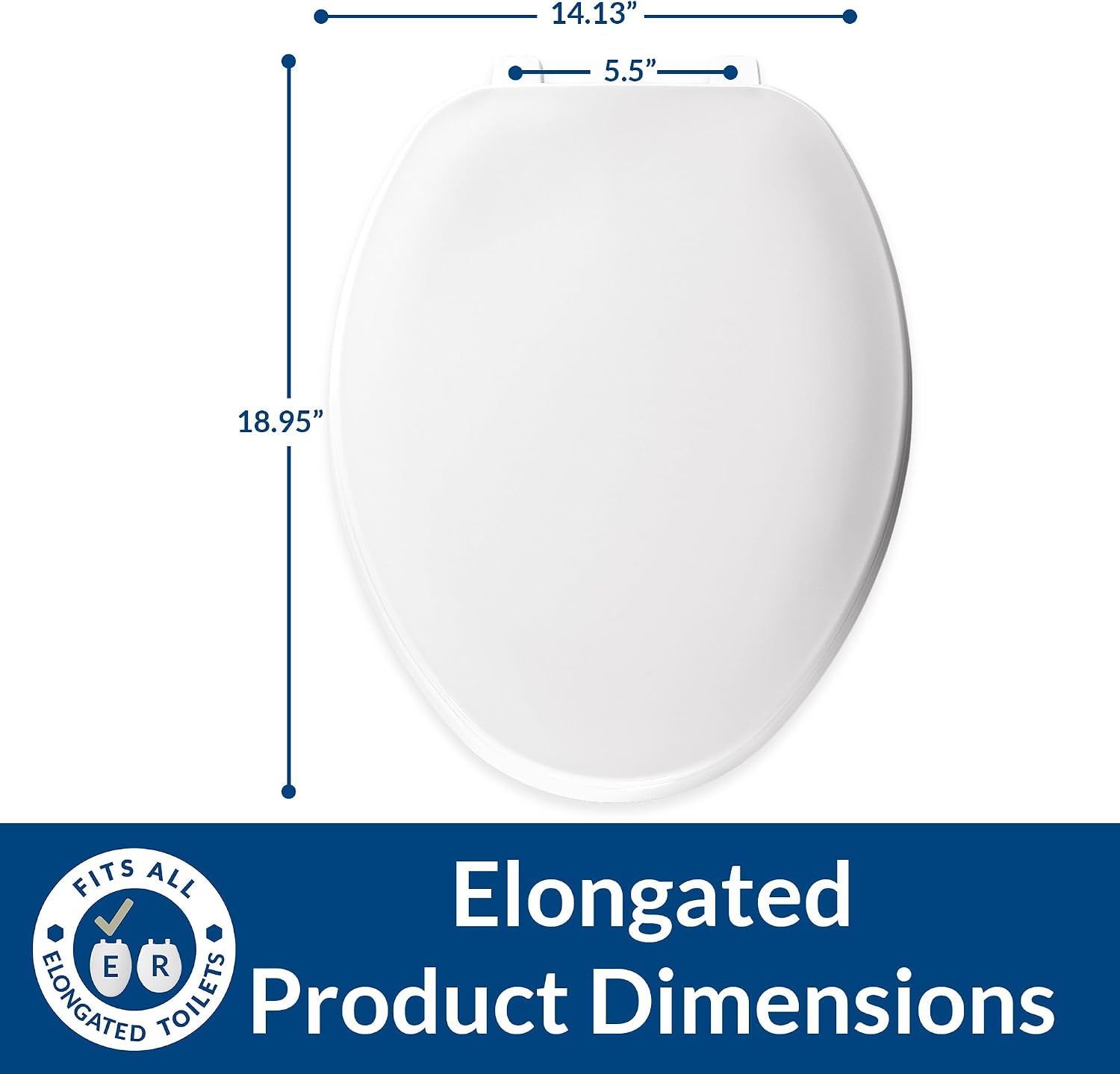 AUCT 23184 - Bemis 170 Durable Plastic Toilet Seat, Elongated, White - Image 3
